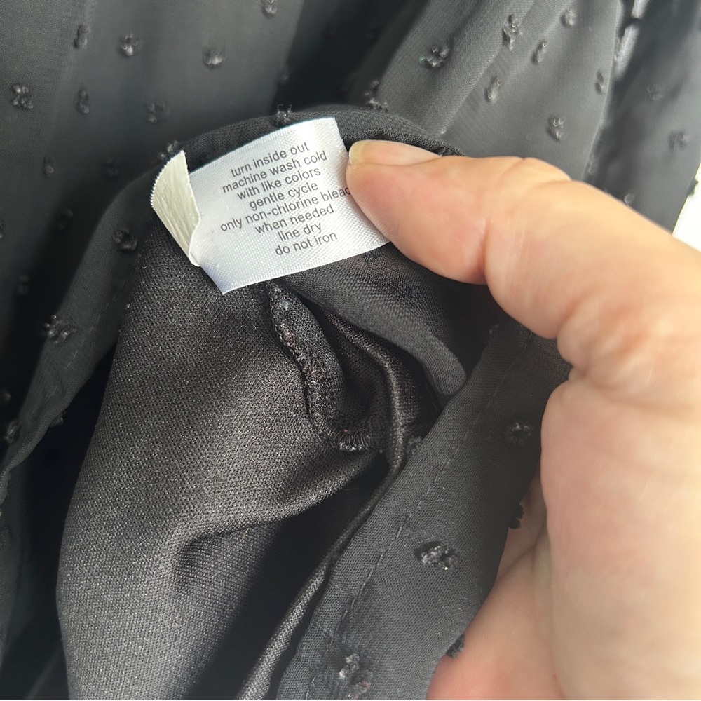 Lane Bryant long sleeve swiss‎ dot black top - Picture 5 of 8